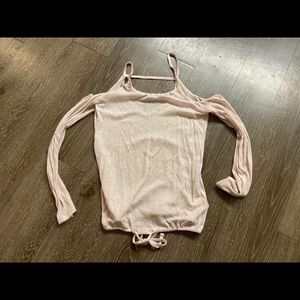 Zella Pink Adjustable Cold Shoulder Top